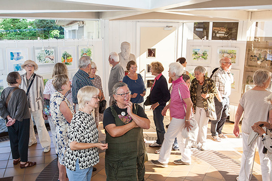 Eindrücke von der Maltreff Ausstellung im Foyer der Meierei